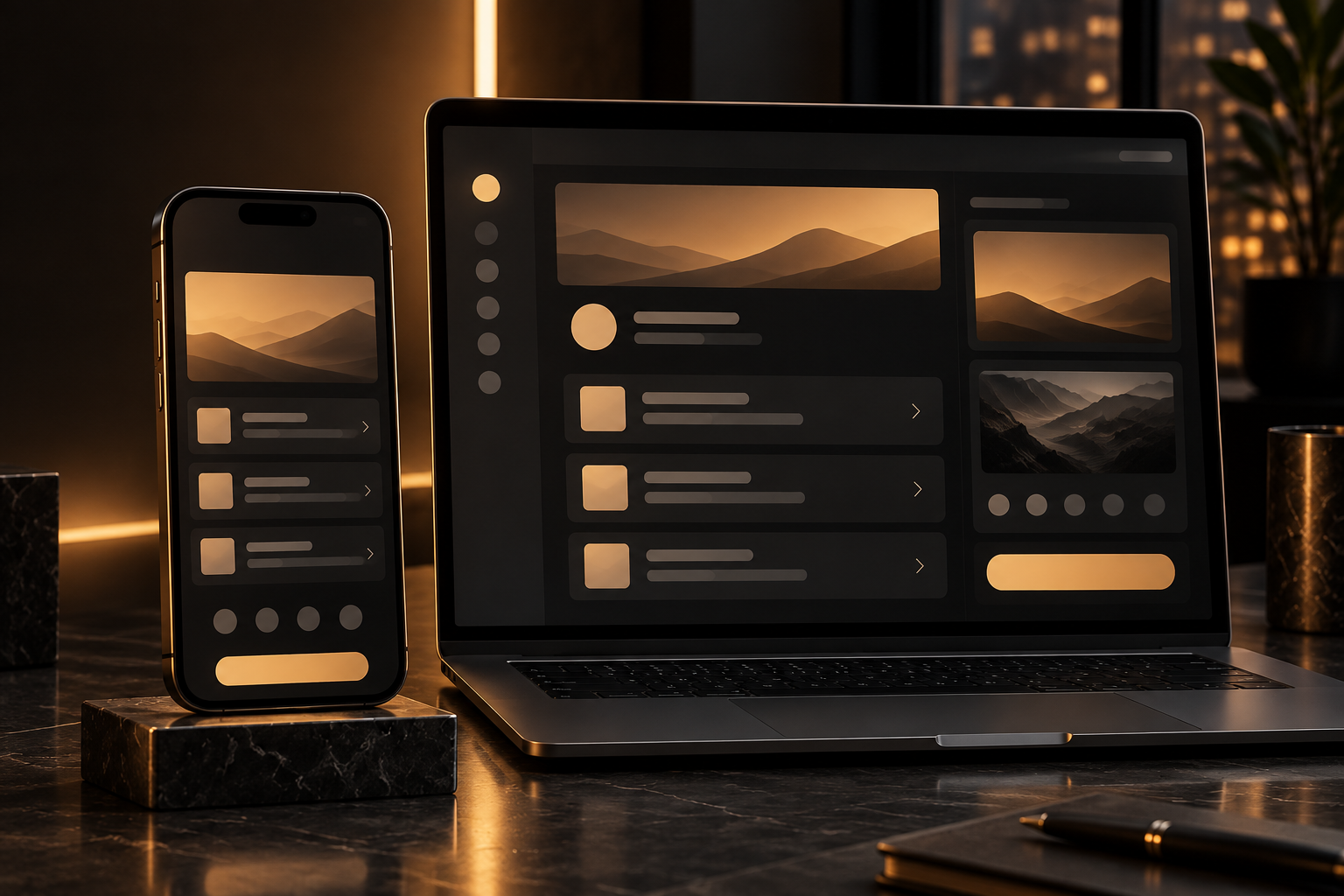 BiziBlox displayed across a mobile and desktop interface